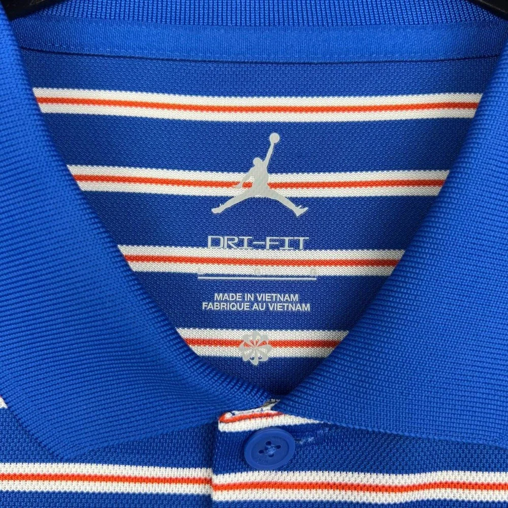 Air Jordan Florida Gators Dri-Fit Polo Shirt Men Extra Large Blue Striped New XL